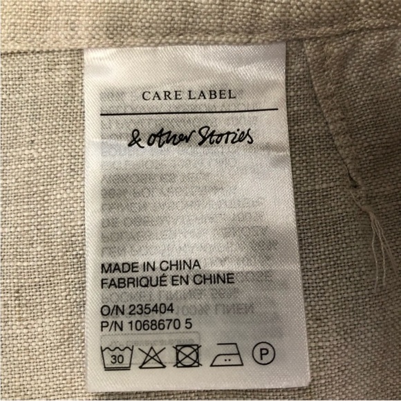 & other stories 100% linen pants size 10 with front pockets and one back pocket - Picture 2 of 11